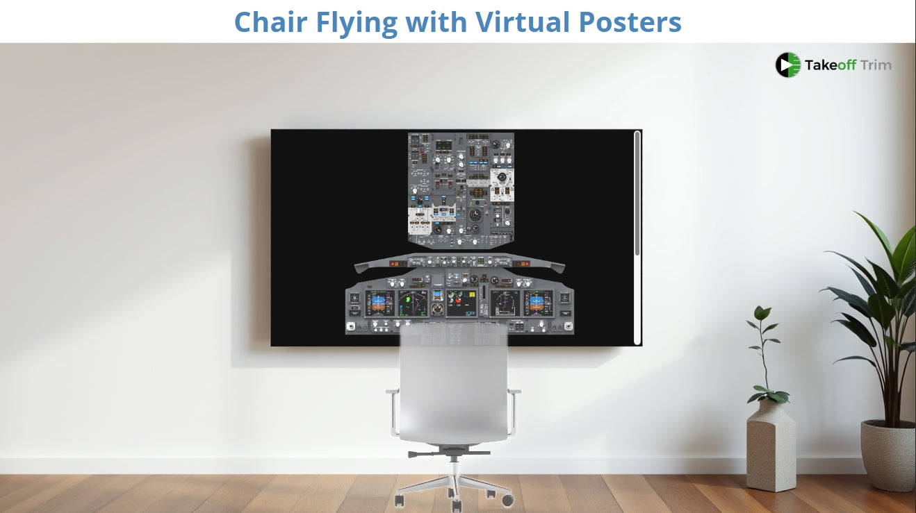 B737NG Chair Flying Bundle.  Print & Virtual Posters, with VR that plays on Computer, Tablet & Headsets!