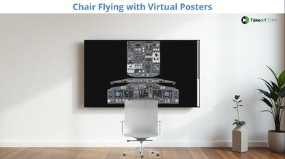 B737NG Chair Flying Bundle.  Print & Virtual Posters, with VR that plays on Computer, Tablet & Headsets!